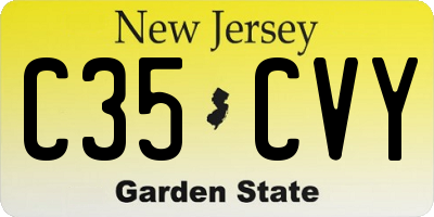 NJ license plate C35CVY