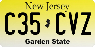 NJ license plate C35CVZ