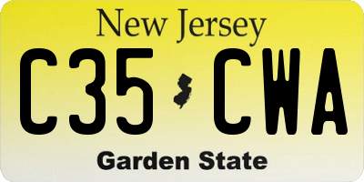 NJ license plate C35CWA