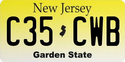 NJ license plate C35CWB