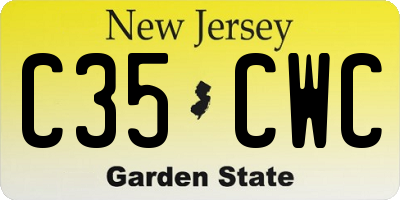NJ license plate C35CWC