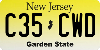 NJ license plate C35CWD