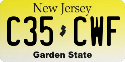 NJ license plate C35CWF