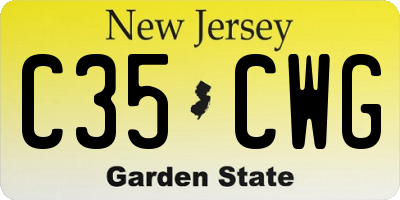 NJ license plate C35CWG
