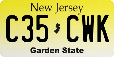 NJ license plate C35CWK