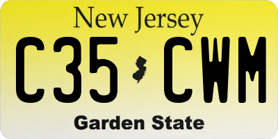 NJ license plate C35CWM