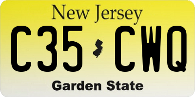 NJ license plate C35CWQ