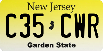 NJ license plate C35CWR