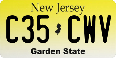NJ license plate C35CWV
