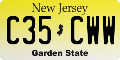 NJ license plate C35CWW