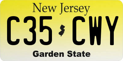 NJ license plate C35CWY