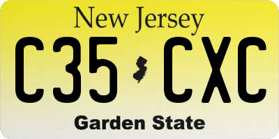 NJ license plate C35CXC