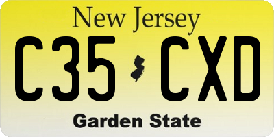 NJ license plate C35CXD