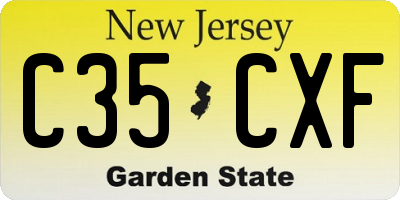 NJ license plate C35CXF