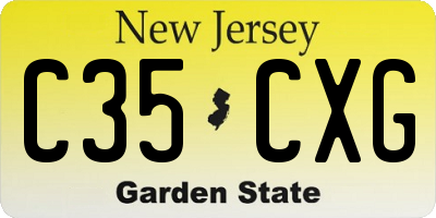 NJ license plate C35CXG