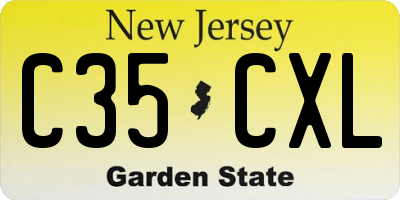 NJ license plate C35CXL