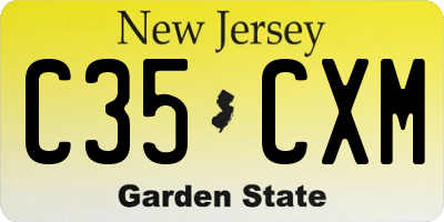 NJ license plate C35CXM