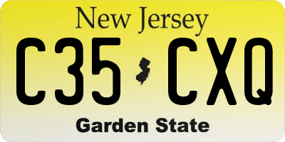 NJ license plate C35CXQ