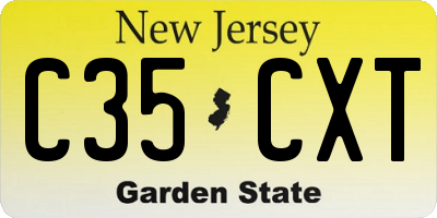 NJ license plate C35CXT
