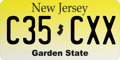NJ license plate C35CXX