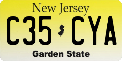 NJ license plate C35CYA