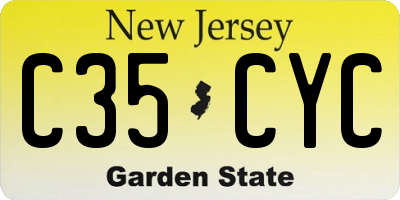 NJ license plate C35CYC