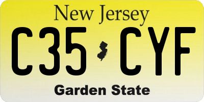 NJ license plate C35CYF