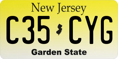 NJ license plate C35CYG