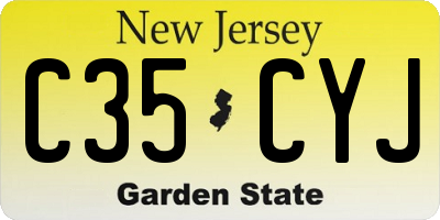 NJ license plate C35CYJ