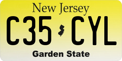 NJ license plate C35CYL