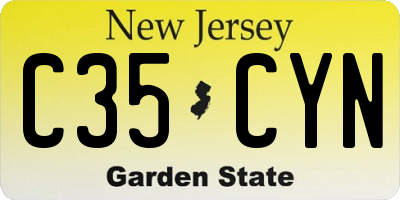 NJ license plate C35CYN