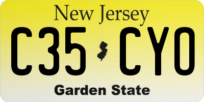 NJ license plate C35CYO