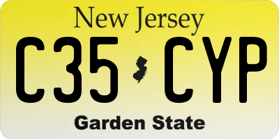 NJ license plate C35CYP