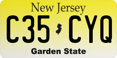NJ license plate C35CYQ