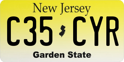 NJ license plate C35CYR