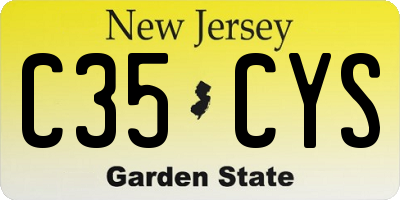 NJ license plate C35CYS