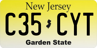 NJ license plate C35CYT