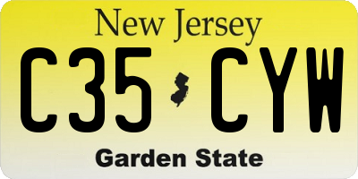 NJ license plate C35CYW