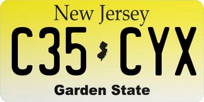 NJ license plate C35CYX
