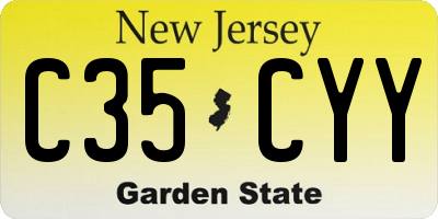 NJ license plate C35CYY