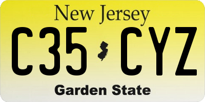 NJ license plate C35CYZ