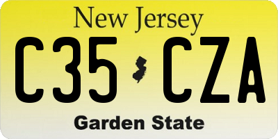 NJ license plate C35CZA