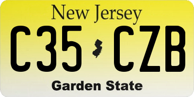 NJ license plate C35CZB