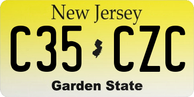 NJ license plate C35CZC
