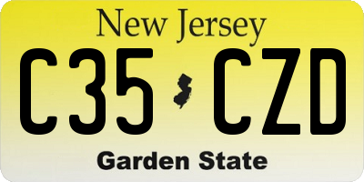 NJ license plate C35CZD
