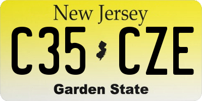 NJ license plate C35CZE