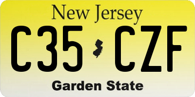 NJ license plate C35CZF