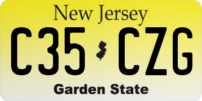 NJ license plate C35CZG