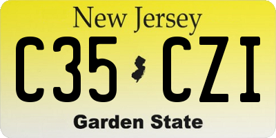 NJ license plate C35CZI