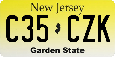 NJ license plate C35CZK